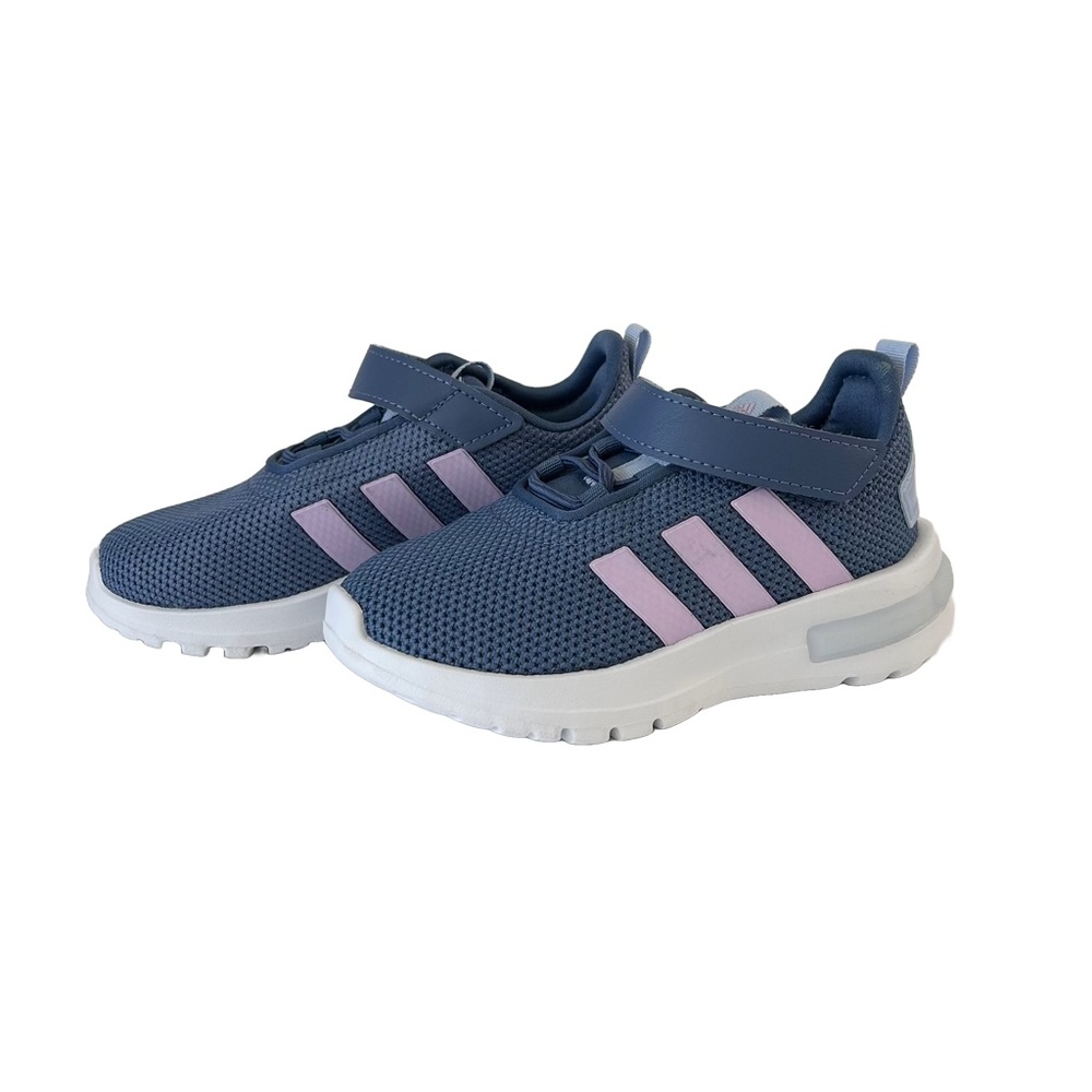 NWOT Adidas Unisex Child Racer Tr23 Hook & Loop Sneakers with Pink Stripes